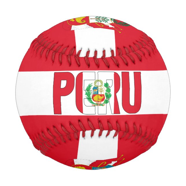 Peru Flag and Coat of Arms Patriotic Baseball (Front)