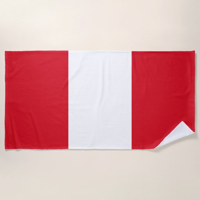 Peru Flag Beach Towel (Front)