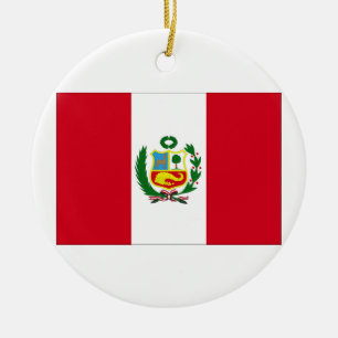 Peru Flag Ceramic Tree Decoration
