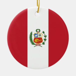 Peru flag ceramic tree decoration