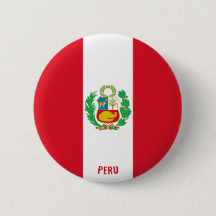 Peru Flag Charming Patriotic 6 Cm Round Badge