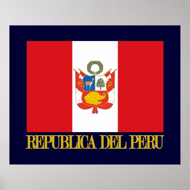 Peru Flag & COA Poster (Front)