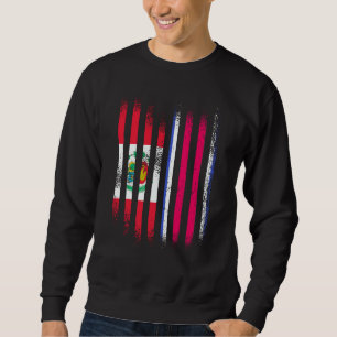 Peru Flag Costa Rica Grown Country Flags Stripes Sweatshirt