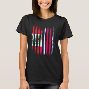 Peru Flag Costa Rica Grown Country Flags Stripes T-Shirt