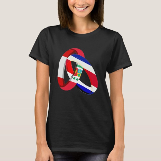 Peru Flag Costa Rica Grown Ring Marriage Wedding T-Shirt (Front)