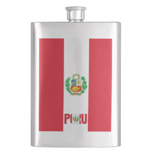 Peru Flag Elegant Patriotic Flask