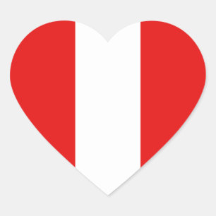 Peru Flag Heart Sticker