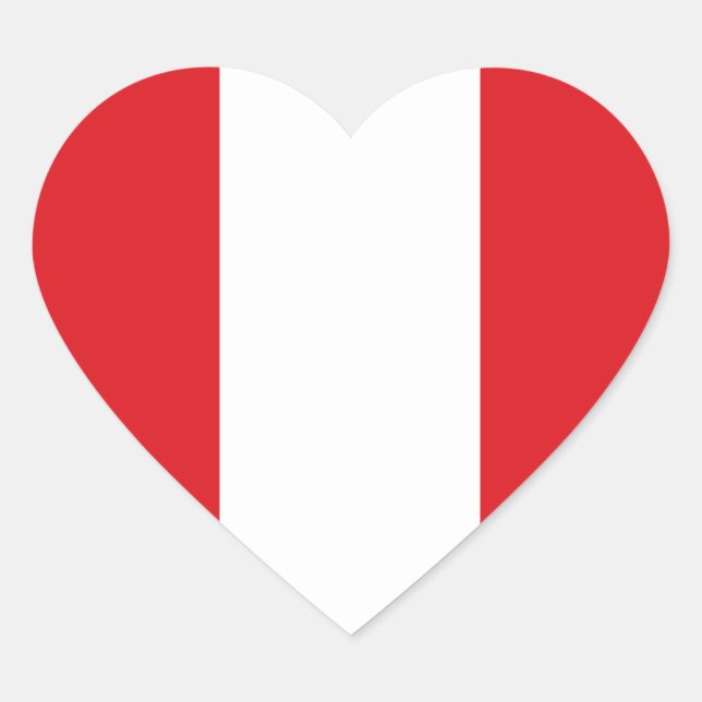 Peru Flag Heart Sticker (Front)
