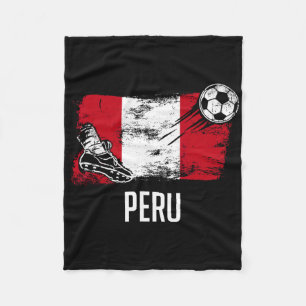 Peru Flag Jersey Peruvian Soccer Team Peruvian Fleece Blanket
