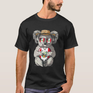 Peru Flag Koala Heart Peruvian Pride Peruvian Root T-Shirt