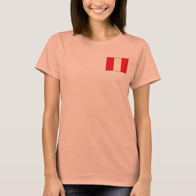 Peru Flag + Map T-Shirt (Front)