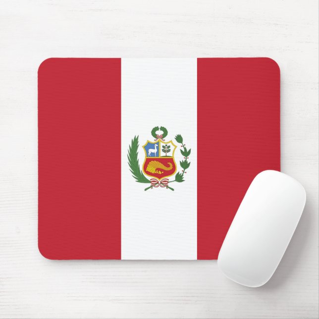 Peru flag mouse mat (With Mouse)