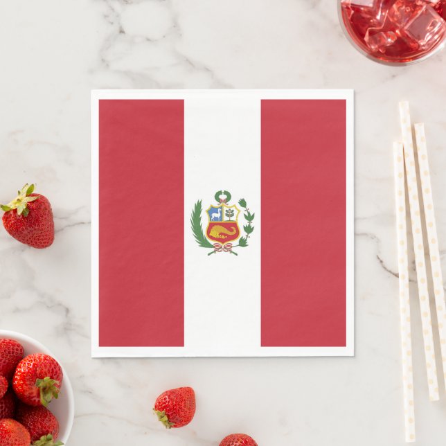 Peru flag napkin (Insitu)