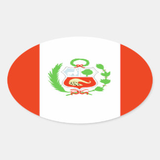 Peru Flag Oval Sticker