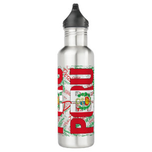 Peru Flag Patriotic 710 Ml Water Bottle