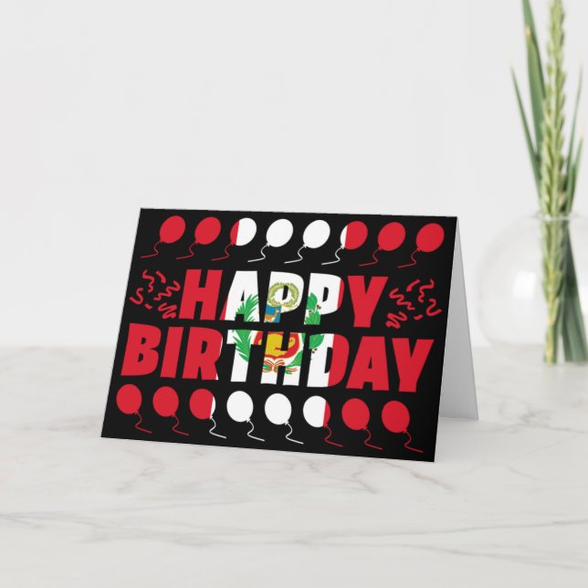 Peru Flag Patriotic Birthday Card (Front)