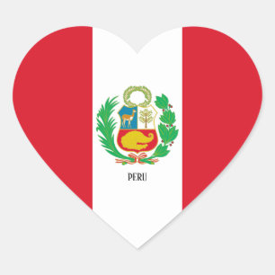 Peru Flag Patriotic Heart Sticker