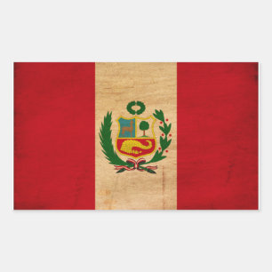 Peru Flag Rectangular Sticker