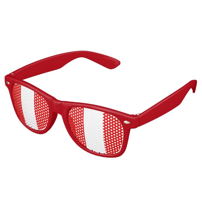 Peru Flag Retro Sunglasses (Angled)