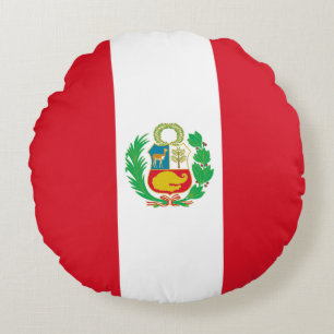 Peru Flag Round Cushion