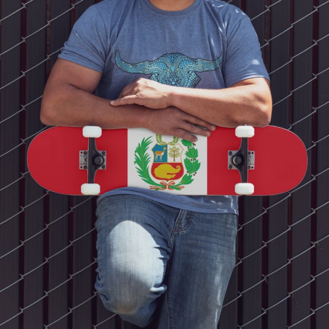 Peru Flag Skateboard (Outdoor 3)