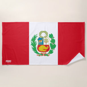 Peru Flag Splendid Patriotic Beach Towel