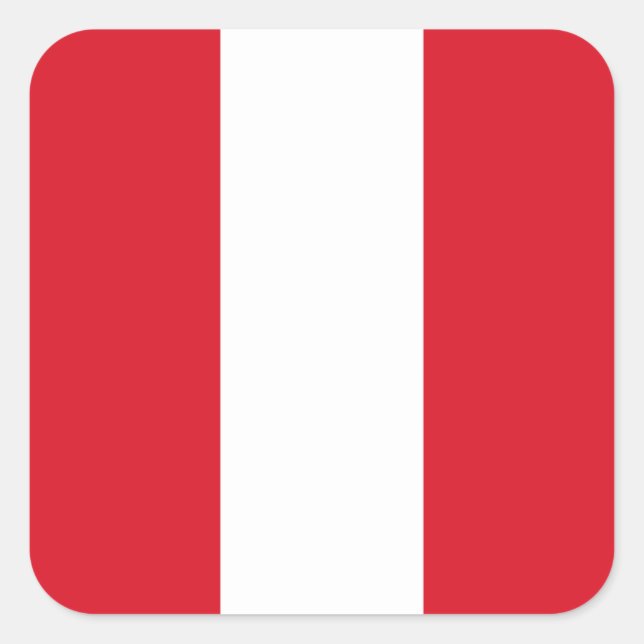 Peru Flag Square Sticker (Front)