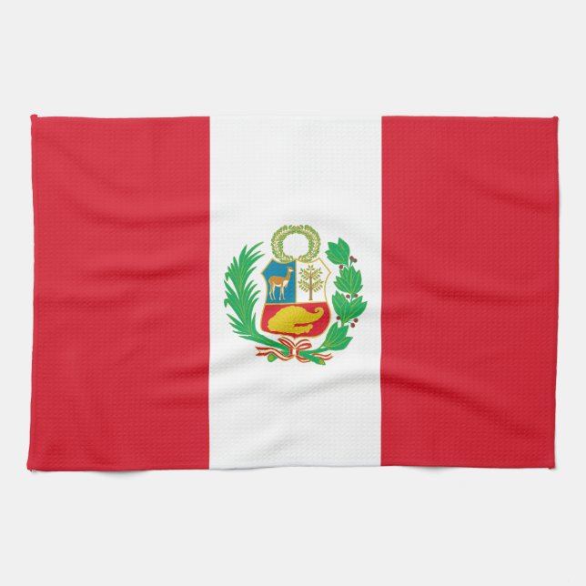 Peru Flag Tea Towel (Horizontal)