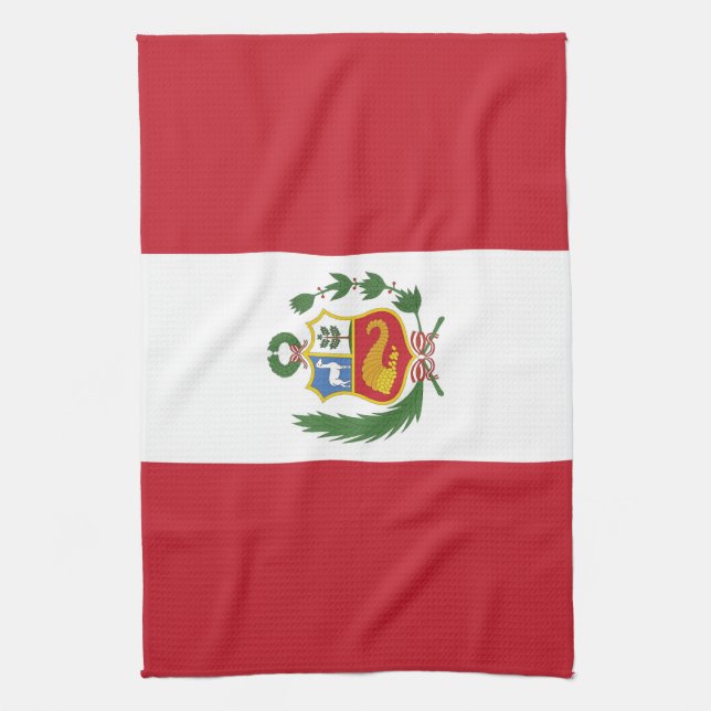 Peru flag tea towel (Vertical)