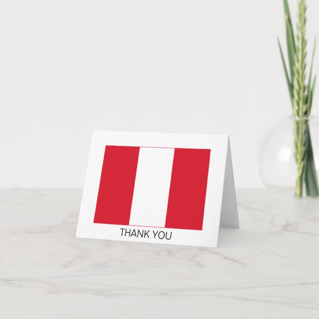 Peru Flag Thank You Card (Front)