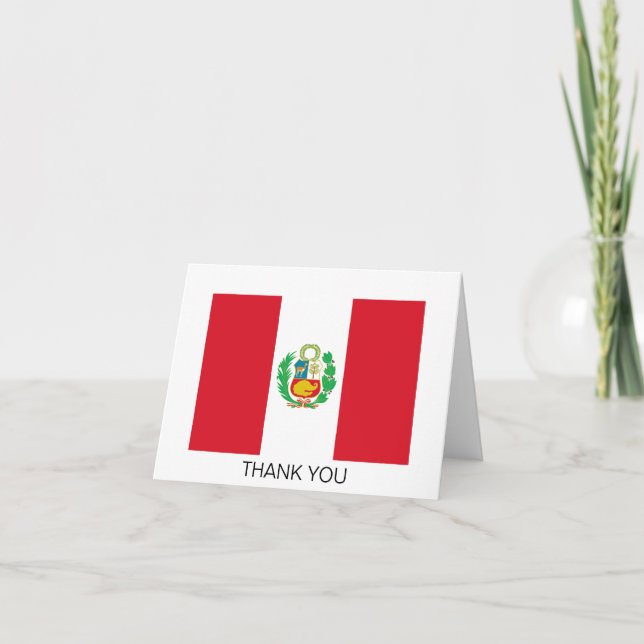 Peru Flag Thank You Card (Front)