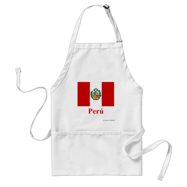 Peru Flag with Name in Spanish Standard Apron (Front)