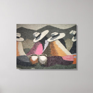Peru Gossip Girls Wall Canvas Print