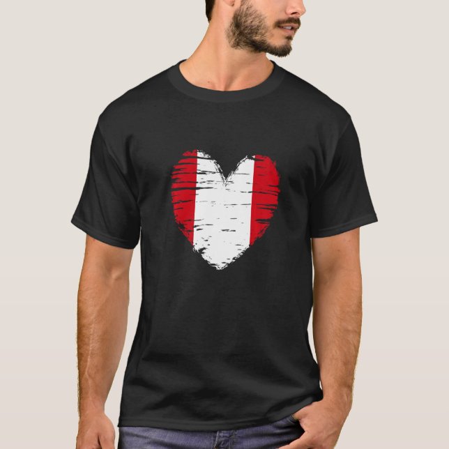 Peru Heart Peruvian Flag Peruvian Pride T-Shirt (Front)