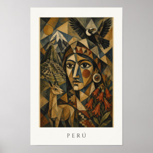 Peru Heritage Art   Andean Latin America Travel Poster