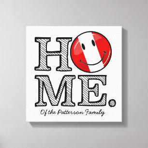 Peru Home Smiling Flag House Warmer Canvas Print