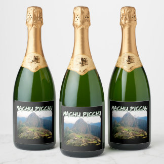 Peru Huayna Picchu Mountain Climb Machu Picchu Sparkling Wine Label