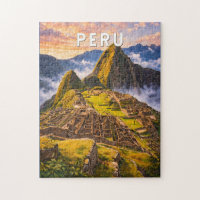 Peru Illustration Travel Art Vintage