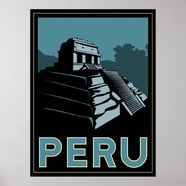 peru inca south america art deco retro poster (Front)