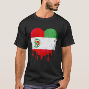 Peru Italy Flag Heart Citizen Drinking Grown Patri T-Shirt