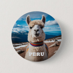 Peru Llama 6 Cm Round Badge