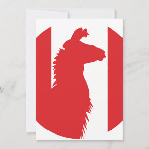 Peru Llama Alpaca Peruvian National Animal Flag Invitation
