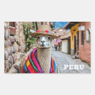 Peru Llama Rectangular Sticker