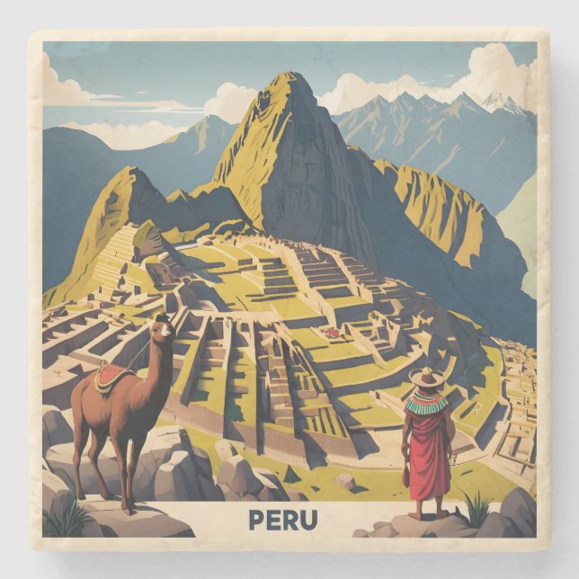 Peru Machu Picchu Stone Coaster (Front)