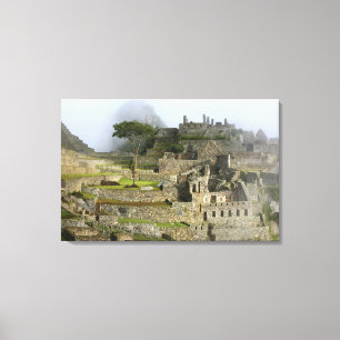 Peru, Machu Picchu. The ancient citadel of Canvas Print
