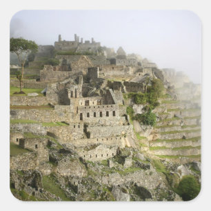 Peru, Machu Picchu. The ancient citadel of Machu Square Sticker