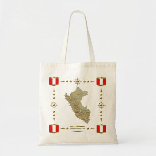Peru Map + Flags Bag