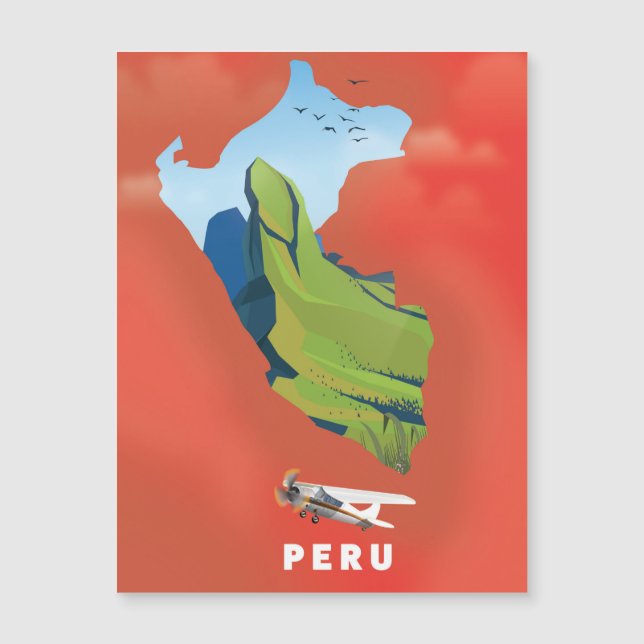 Peru map Illustrated travel poster (Front)