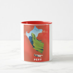 Peru map Illustrated travel poster Mug
