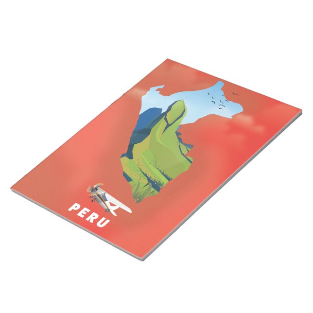 Peru map Illustrated travel poster Notepad (Angled)